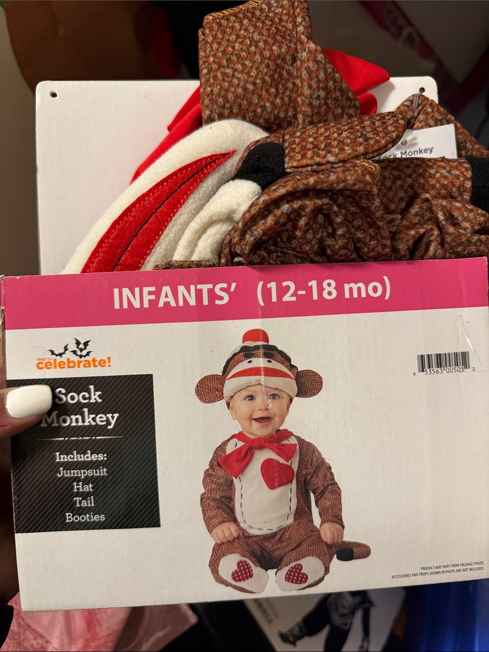 wonder nation Infant Sock Monkey Hat & Accessory Set - Brown, Red, White